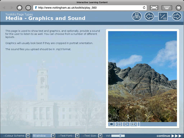 Screenshot of Xerte on iPad via iSwifter